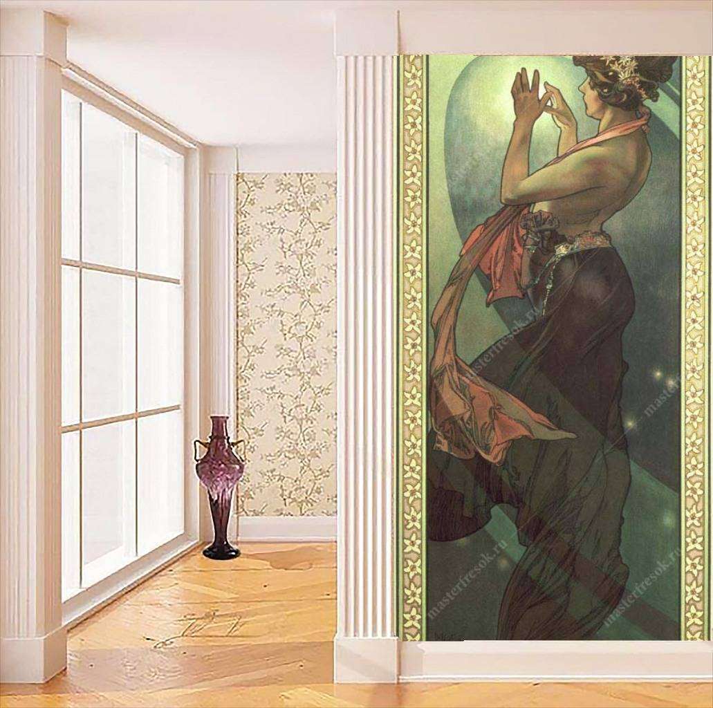 Фотообои в интерьере альфонс мариа муха – звезды  8-188 фото