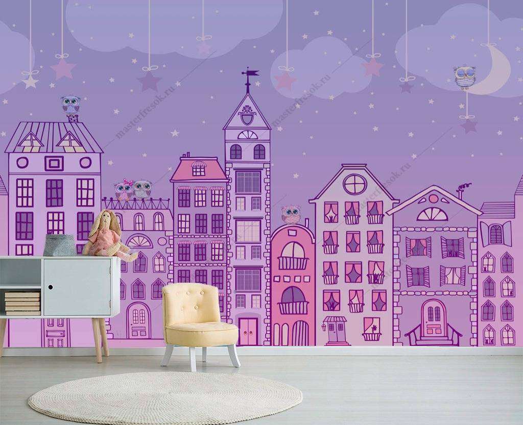 Фотообои в интерьере совушки ночью  13-157 фото