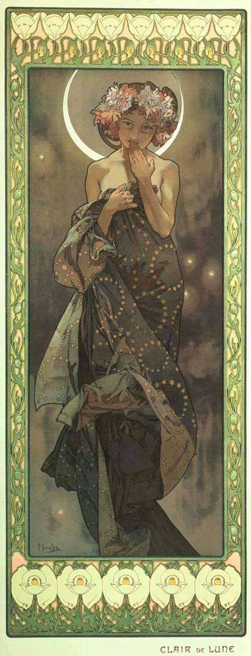 Фотообои в интерьере альфонс мариа муха – луна  8-186 фото