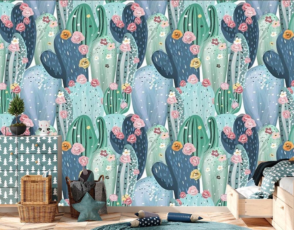 Фотообои веселые кактусы  9-1838