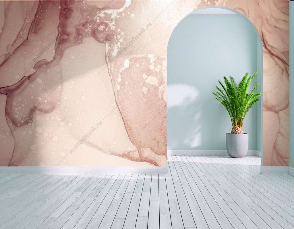 Фотообои в интерьере бежевые разводы фон  9-1556 фото