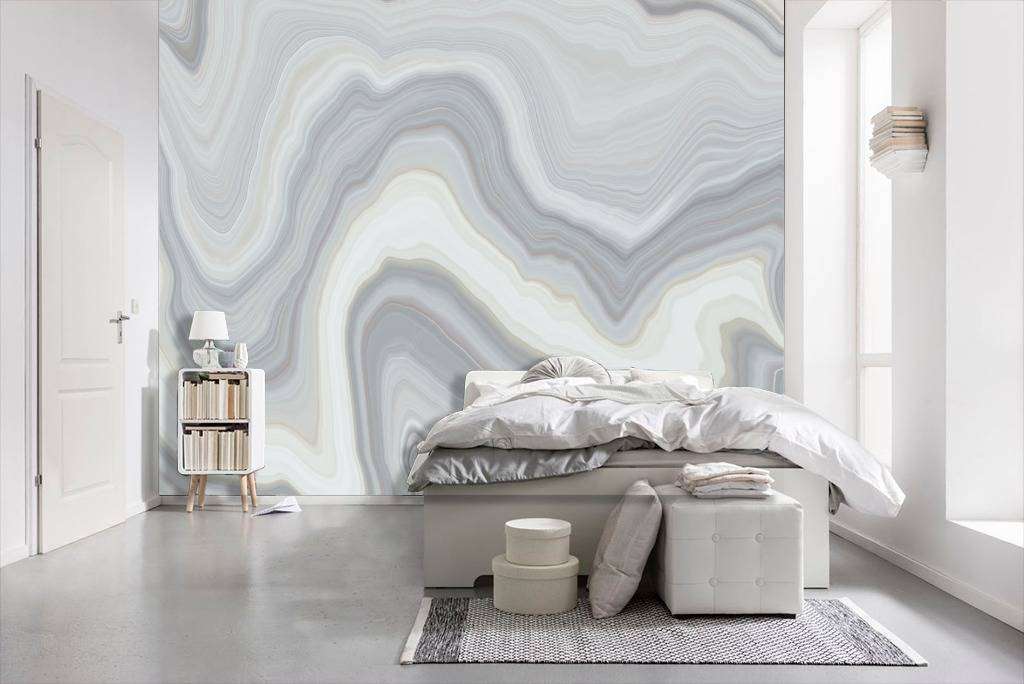 Фотообои в интерьере флюид арт - фон жемчужный  9-945 фото