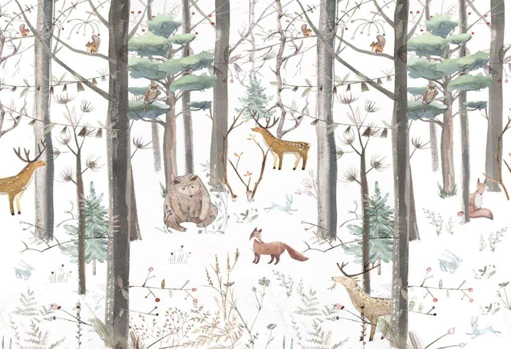 Фотообои в интерьере зимний лес  12-941 фото