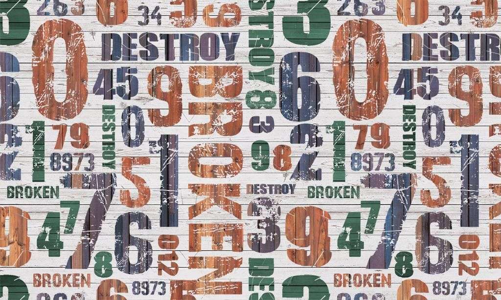 Фотообои в интерьере абстракция в цифрах  14-331 фото