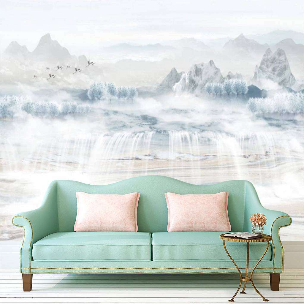 Фотообои в интерьере горы вдалеке  15-657 фото