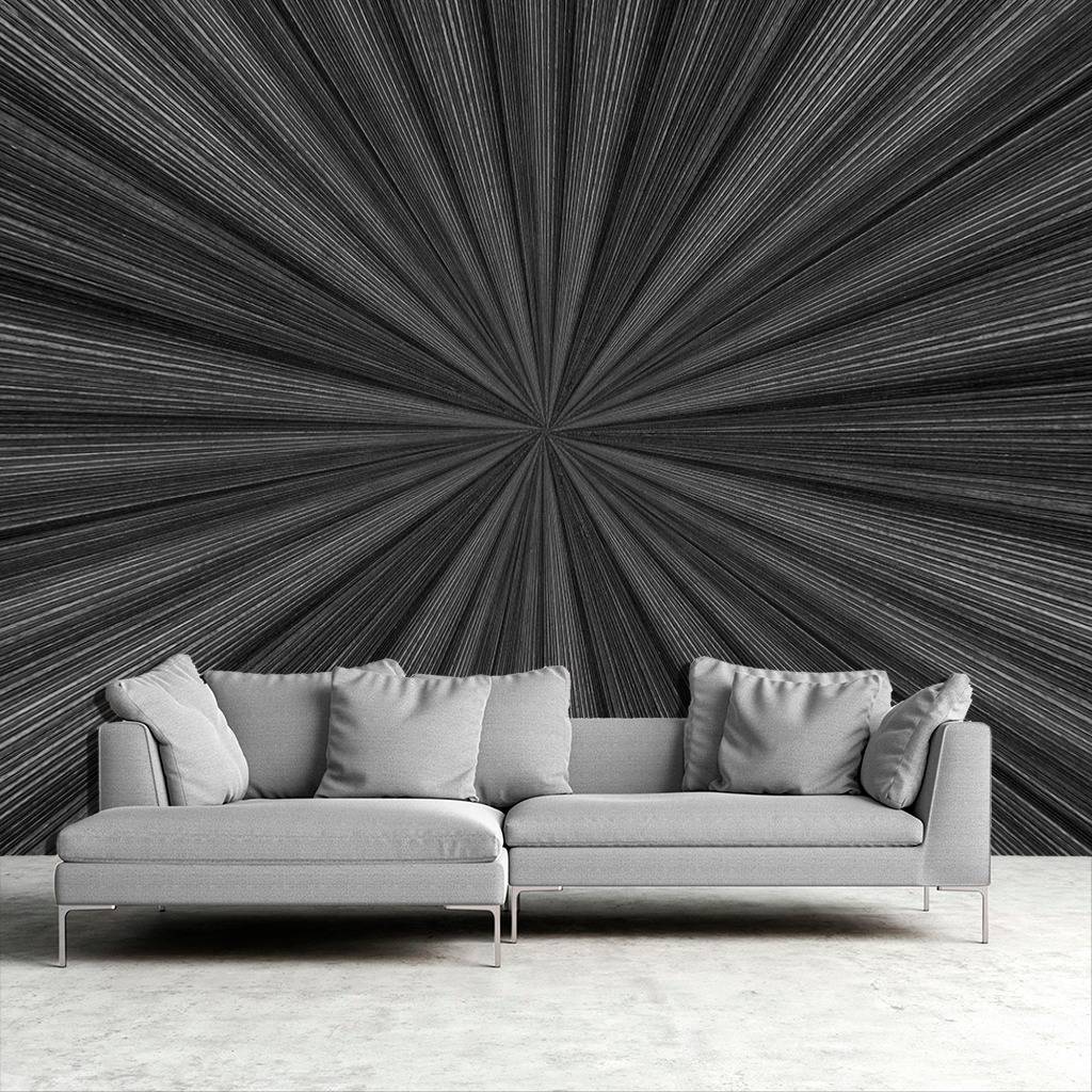 Фотообои Стереоскопические лучи черные  10-828