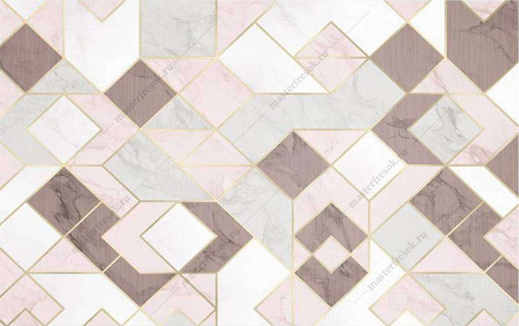 Фотообои в интерьере геометрия-ромбики  16-136 фото