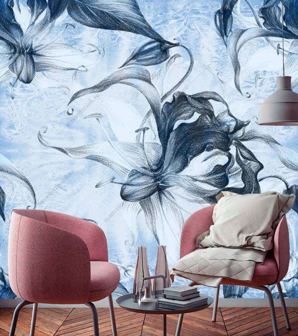 Фотообои в интерьере зимний узор  9-1173 фото