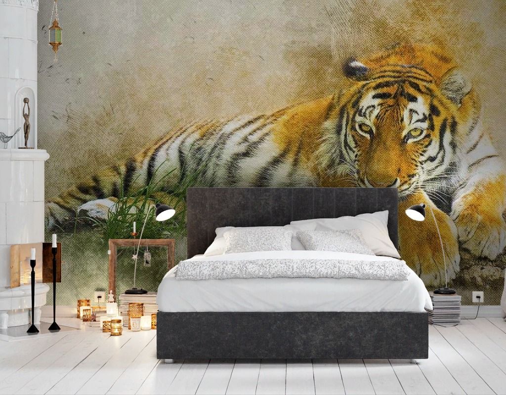 Фотообои Отдыхающий тигр  17-4301