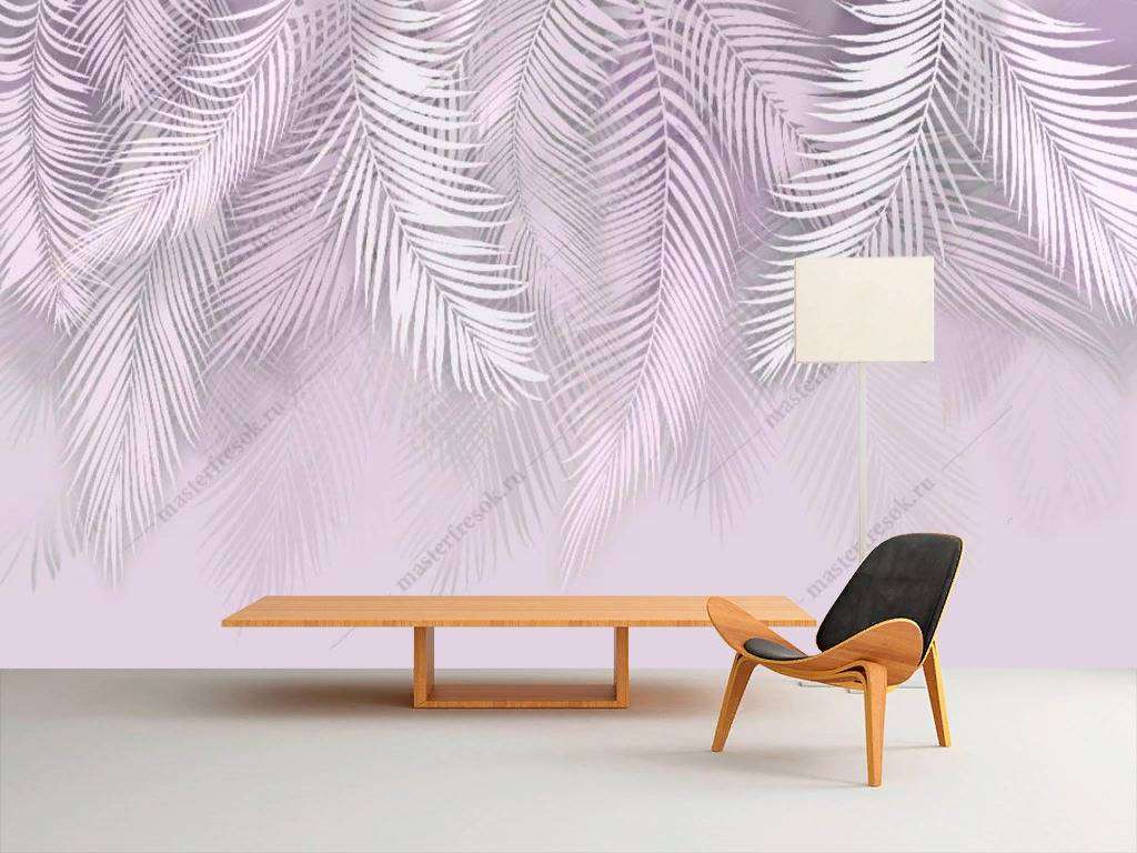 Фотообои в интерьере фоновые листья  10-768 фото