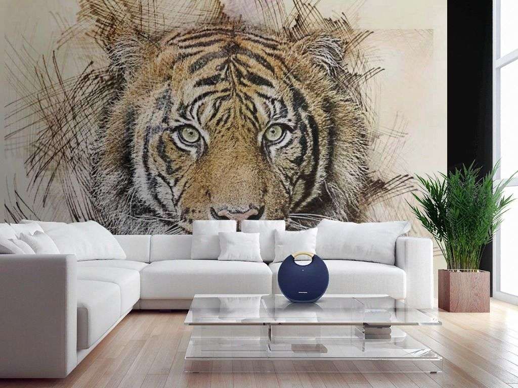 Фотообои в интерьере амурский тигр  17-4298 фото