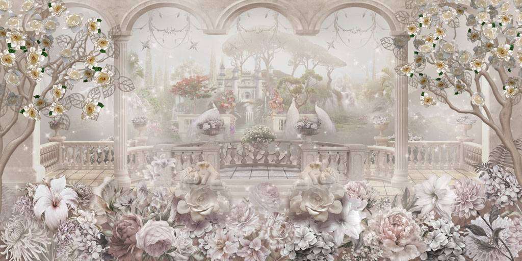 Фотообои в интерьере сад в стиле прованс  13-342 фото