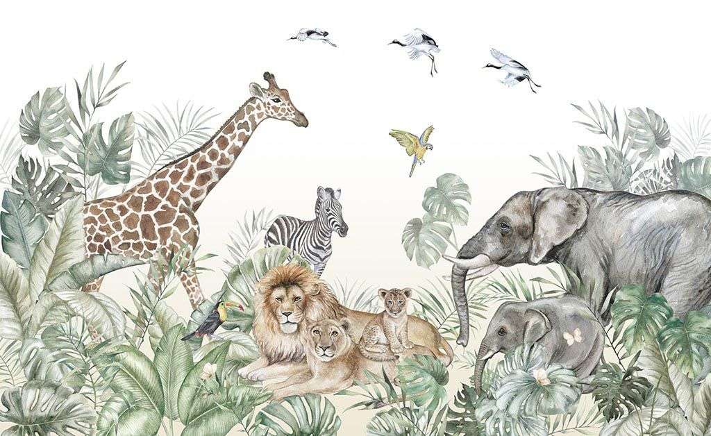 Фотообои в интерьере детская сафари джунгли  14-452 фото