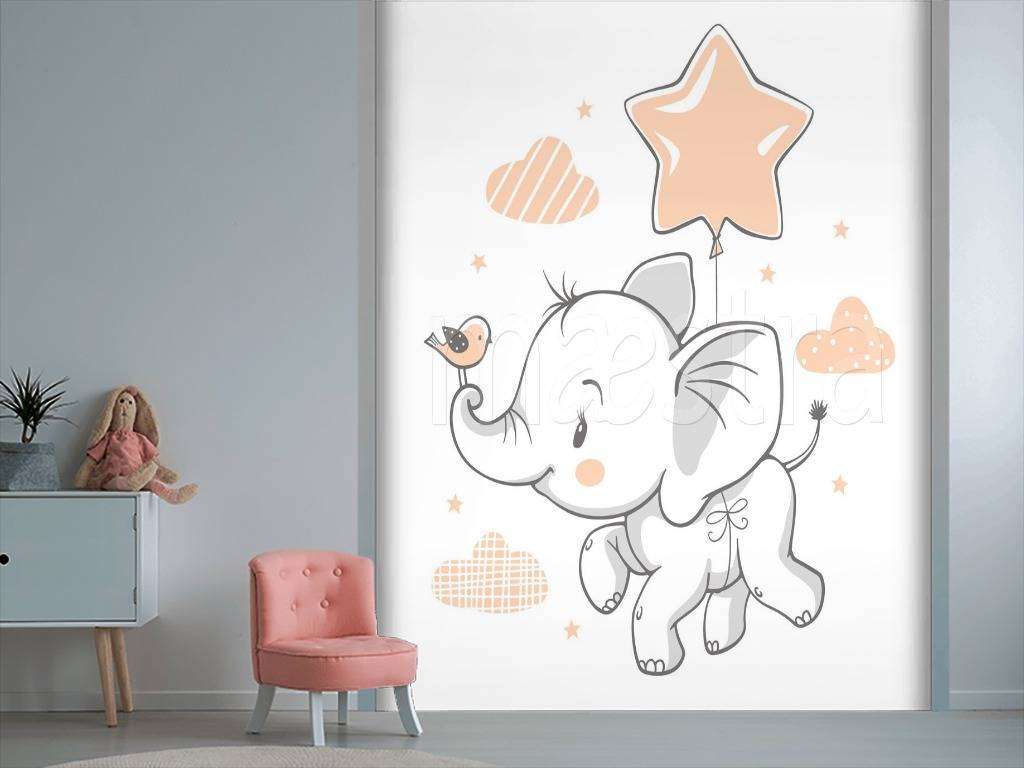 Фотообои в интерьере слоник и звездочка  12-482 фото