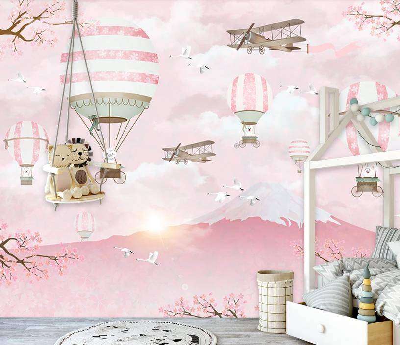 Фотообои Бесшовные обои на стену:  Воздушные шары на розовом фоне. Артикул: 15-084  