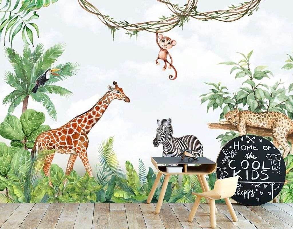 Фотообои в интерьере детские джунгли  12-1645 фото