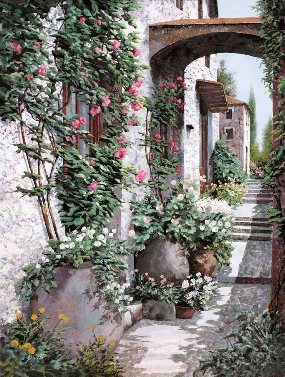 Фотообои в интерьере солнечный день на улице тихого города  8-021 фото