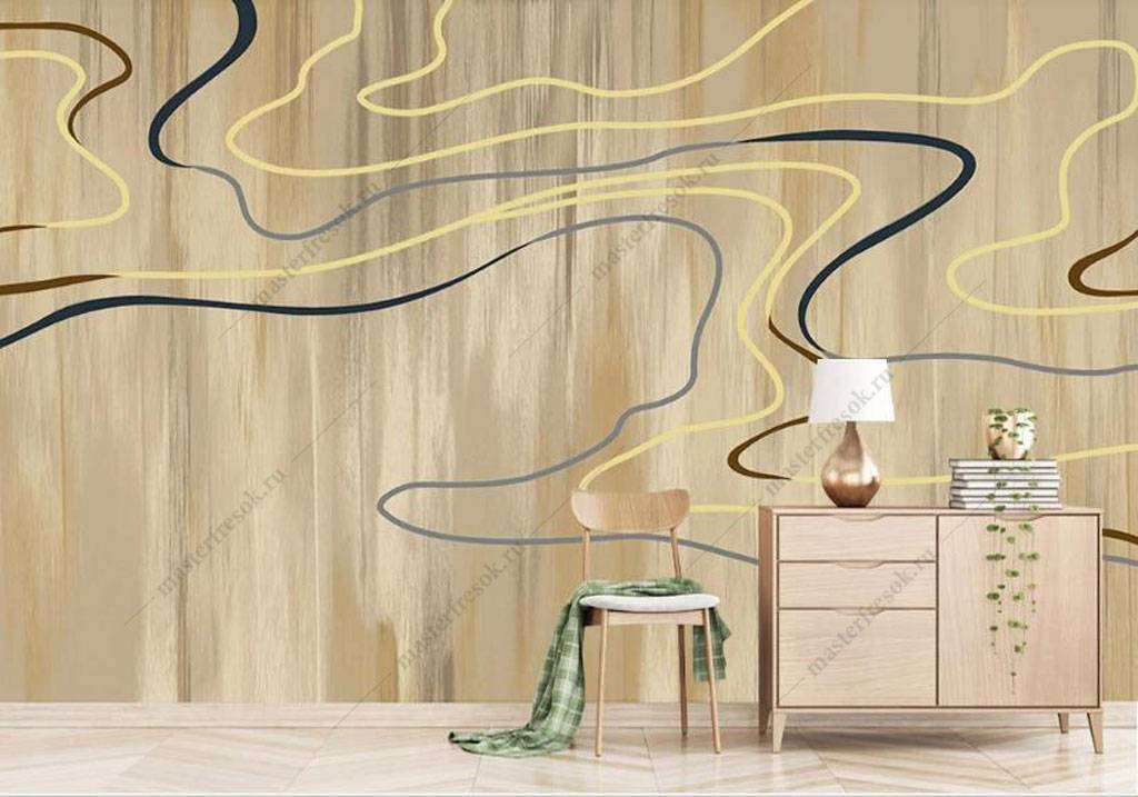 Фотообои в интерьере кривые линии  16-147 фото