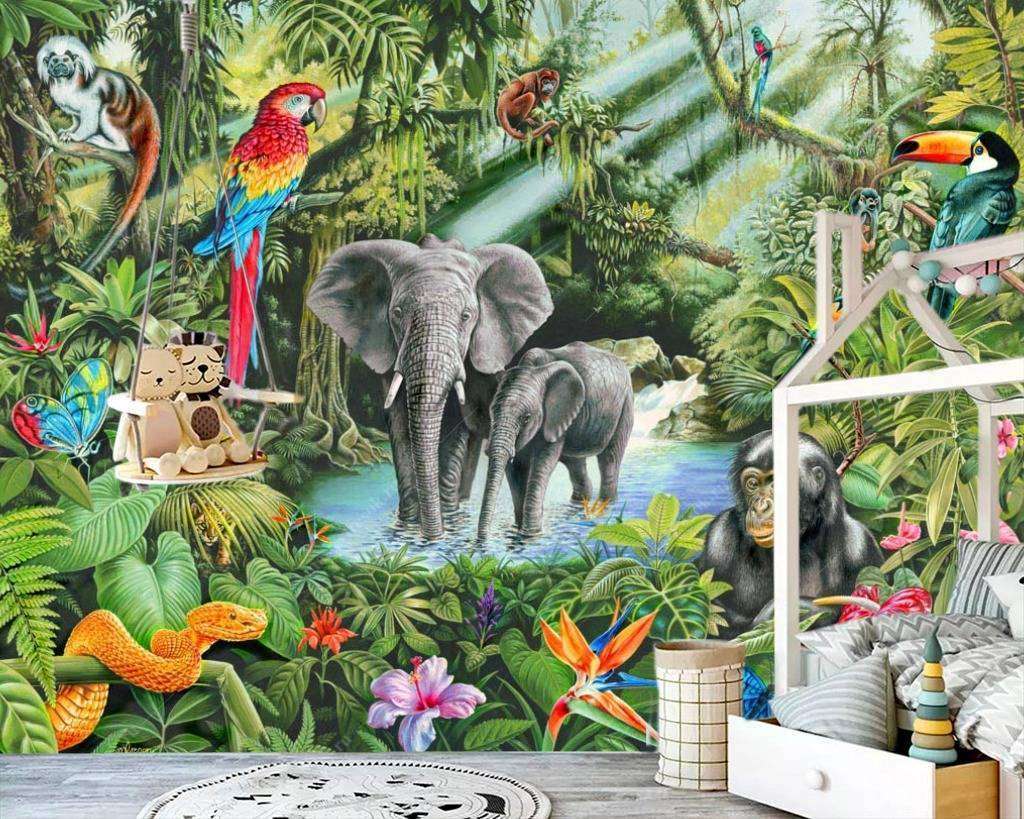 Фотообои Бесшовные обои на стену:  Джунгли. Артикул: 8-307  