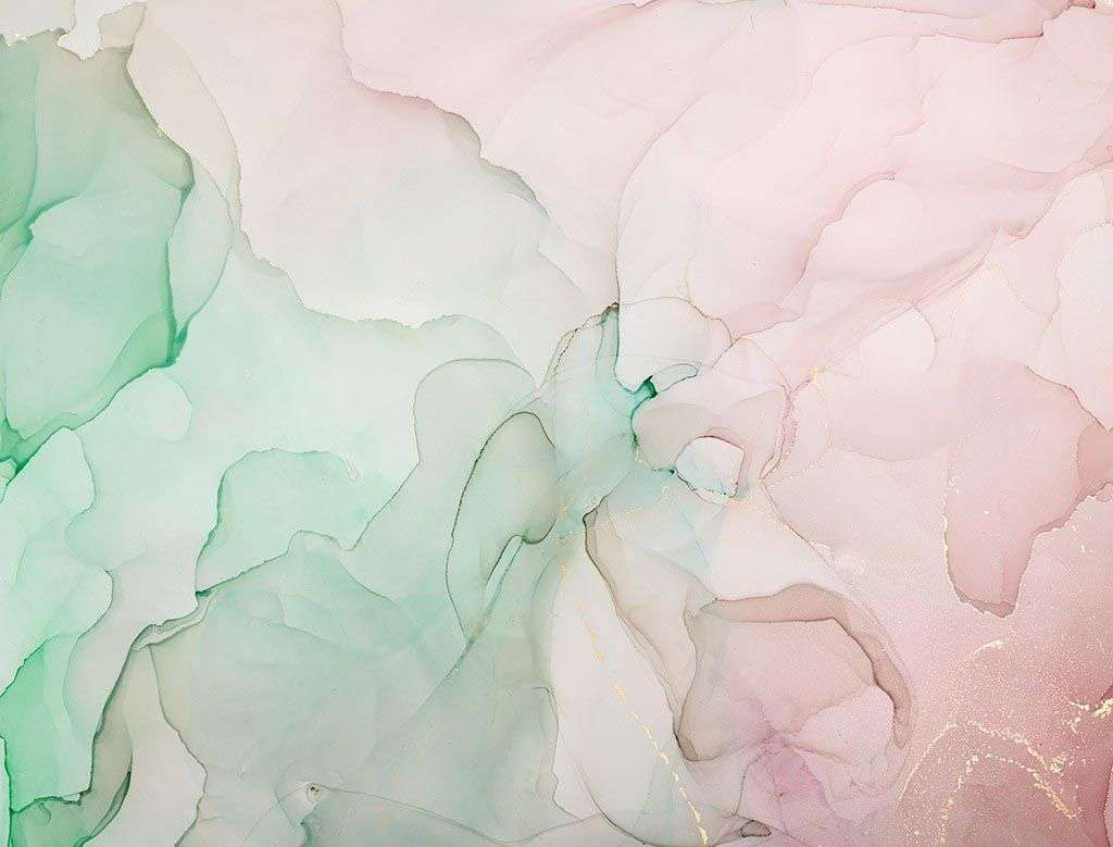 Фотообои в интерьере бирюзовая акварель  9-1414 фото