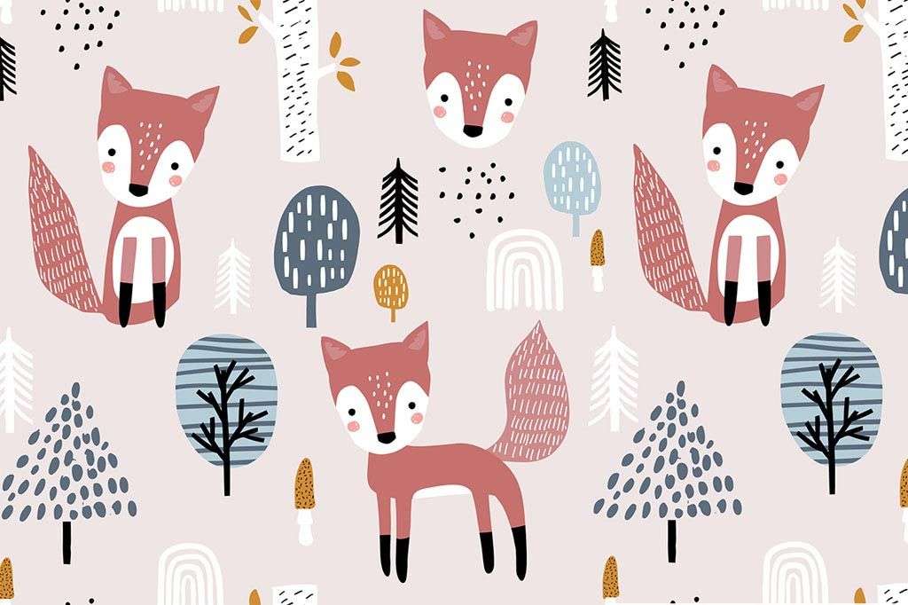 Фотообои в интерьере лисички стильные  12-715 фото