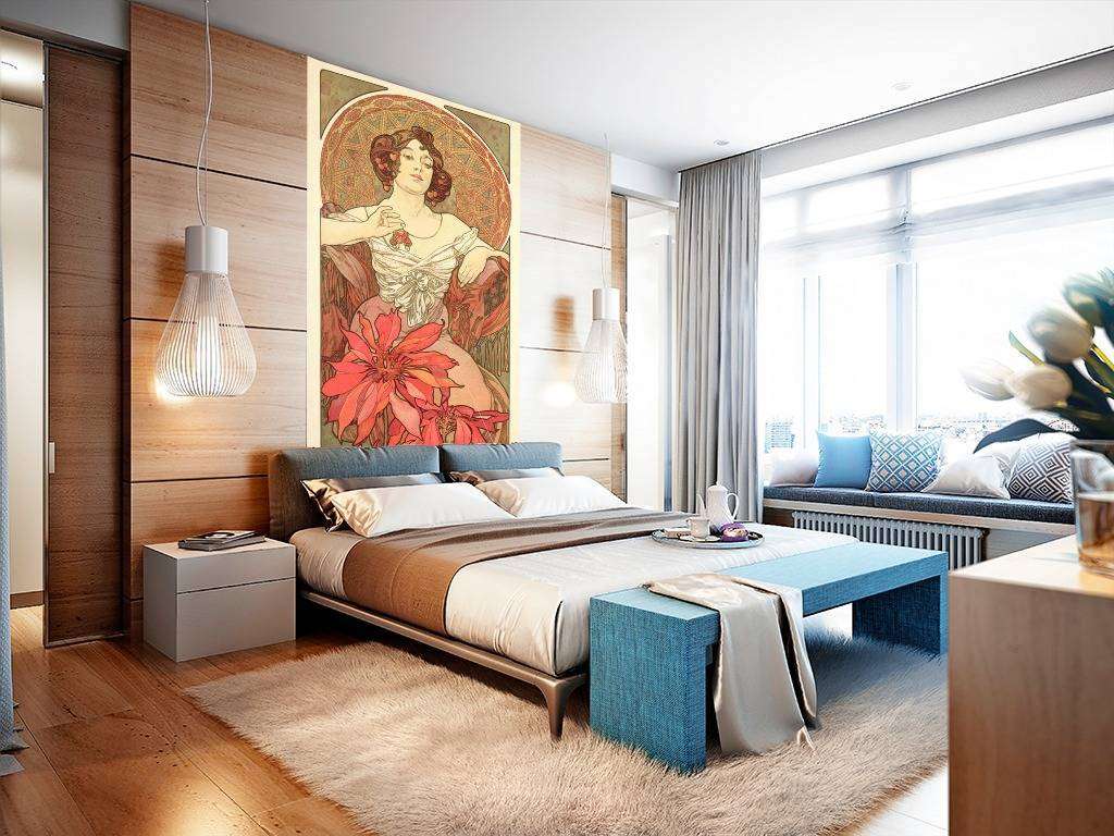 Фотообои в интерьере альфонс мариа муха – рубин  8-191 фото