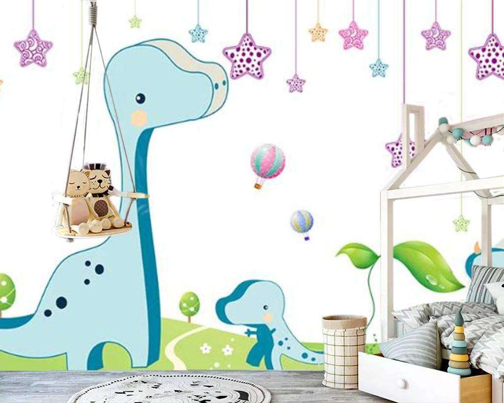 Фотообои в интерьере семейство динозавров  15-639 фото