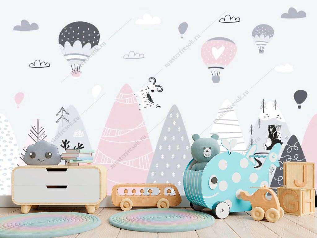 Фотообои Бесшовные обои на стену:  Розовые горы. Артикул: 12-1024  