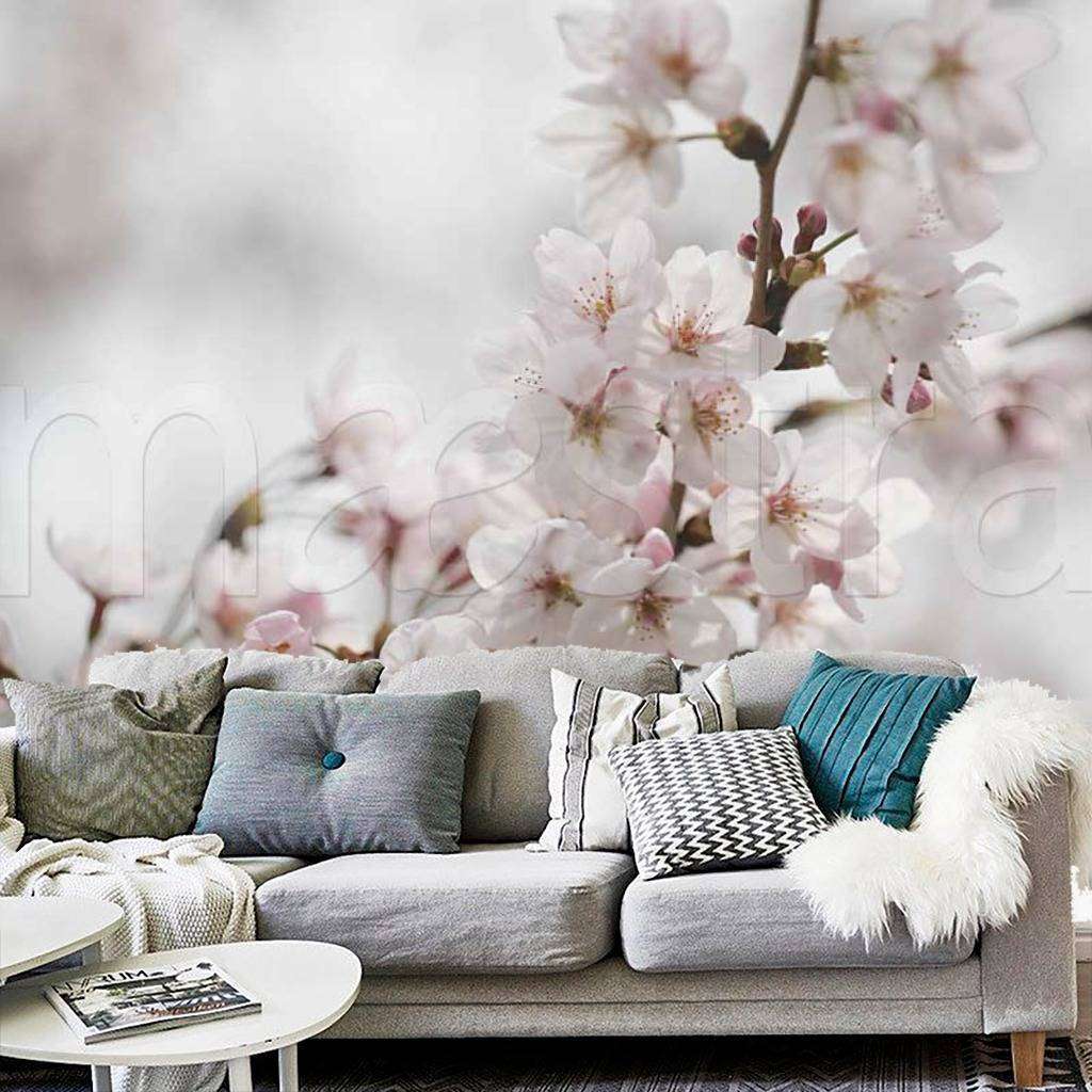 Фотообои Белоснежные лепестки сакуры  10-041