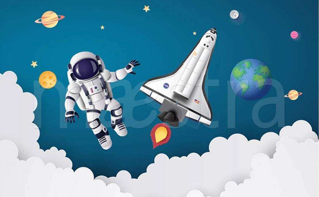 Фотообои в интерьере космический путешественник  15-202 фото