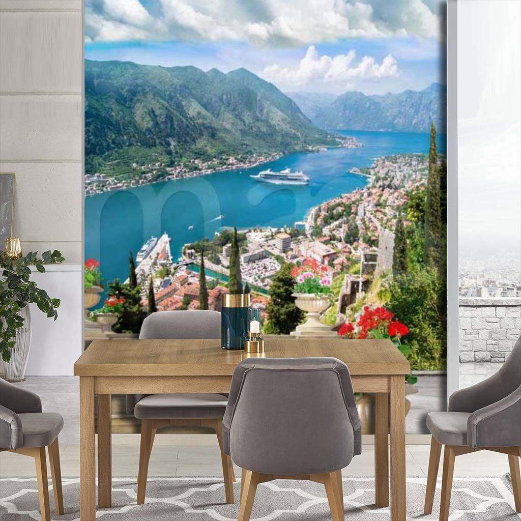 Фотообои Бесшовные обои на стену:  Вид с балкона на море. Артикул: 7-144  