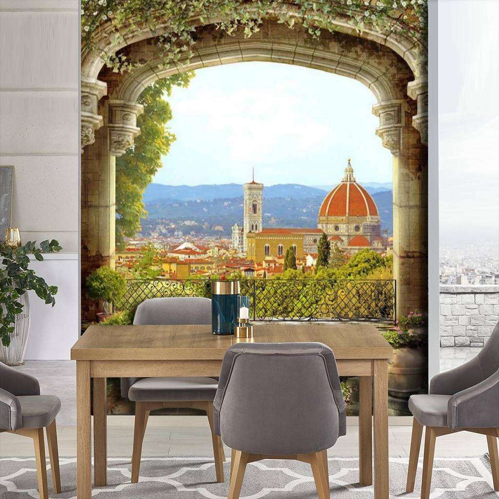 Фотообои в интерьере арка с видом на флоренцию  17-0071 фото