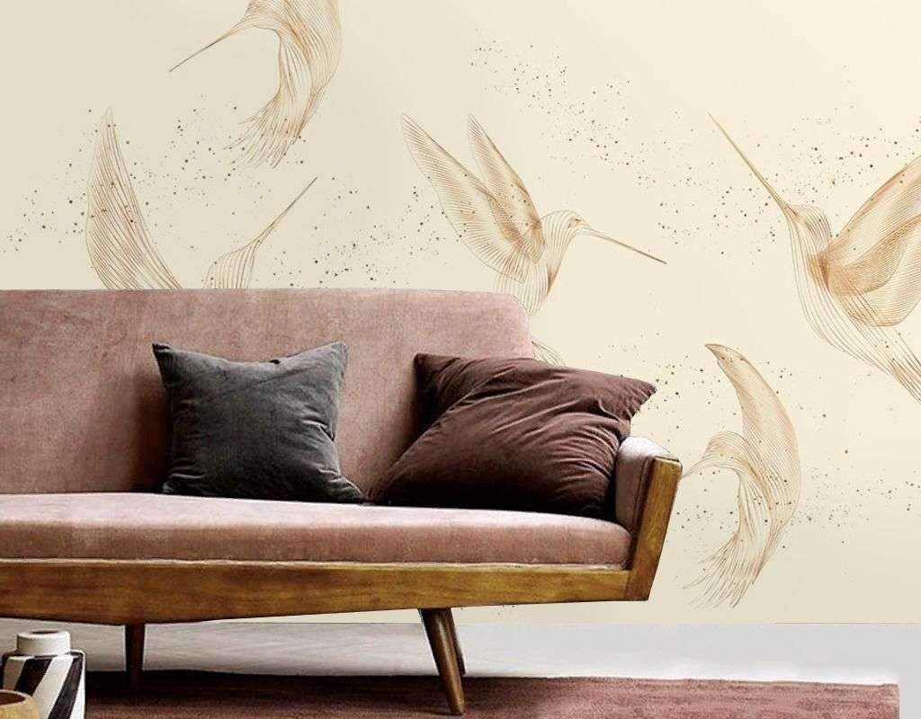 Фотообои в интерьере калибри порхают  9-2109 фото