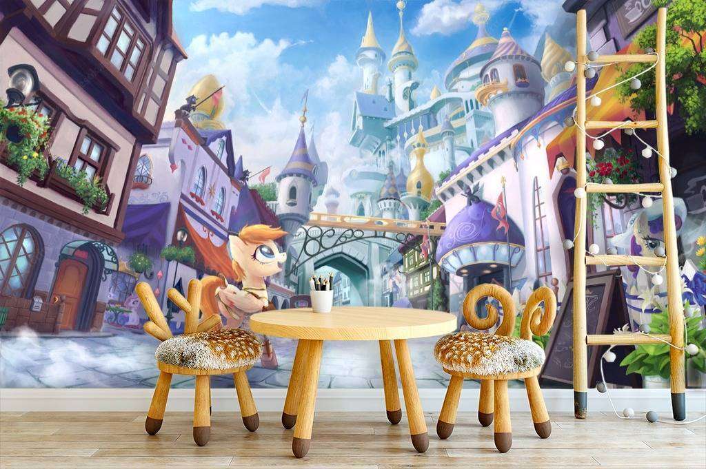 Фотообои в интерьере пони в городе  12-610 фото