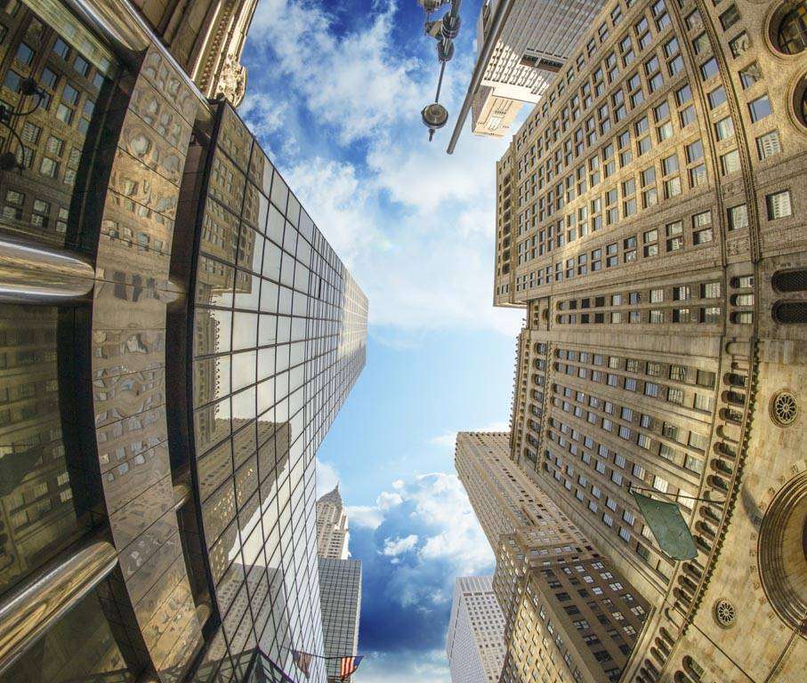 Фотообои в интерьере 3д высотки нью йорка  9-805 фото