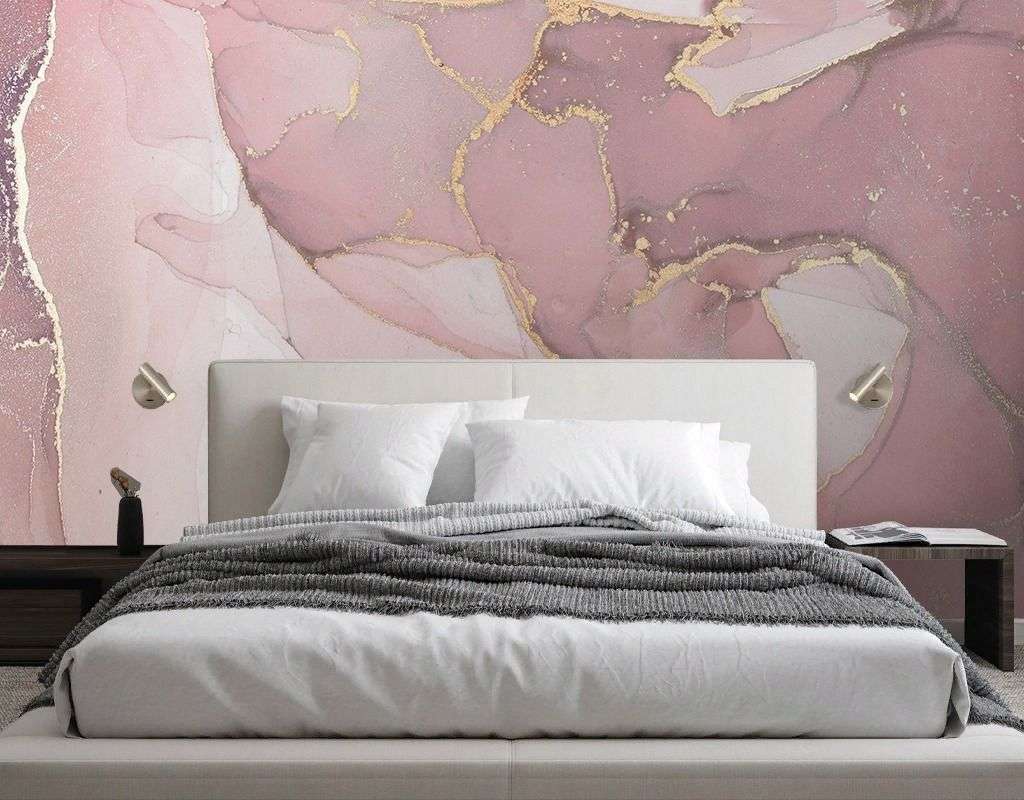 Фотообои в интерьере флюид арт пудровый  9-2030 фото