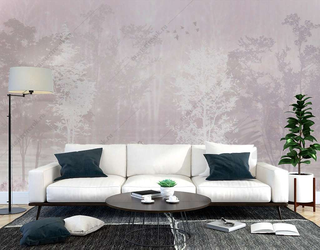 Фотообои Бесшовные обои на стену:  Фламинго в тумане. Артикул: 9-1837  