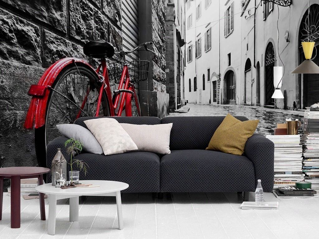 Фотообои красный велосипед    9-1899