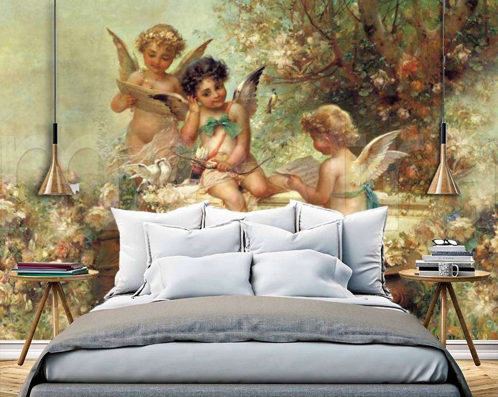 Фотообои в интерьере три ангела . ханс зацка.  1-023 фото