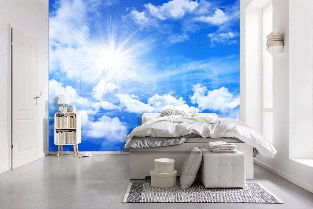 Фотообои Большие лучи солнца на красивом небе  9-380