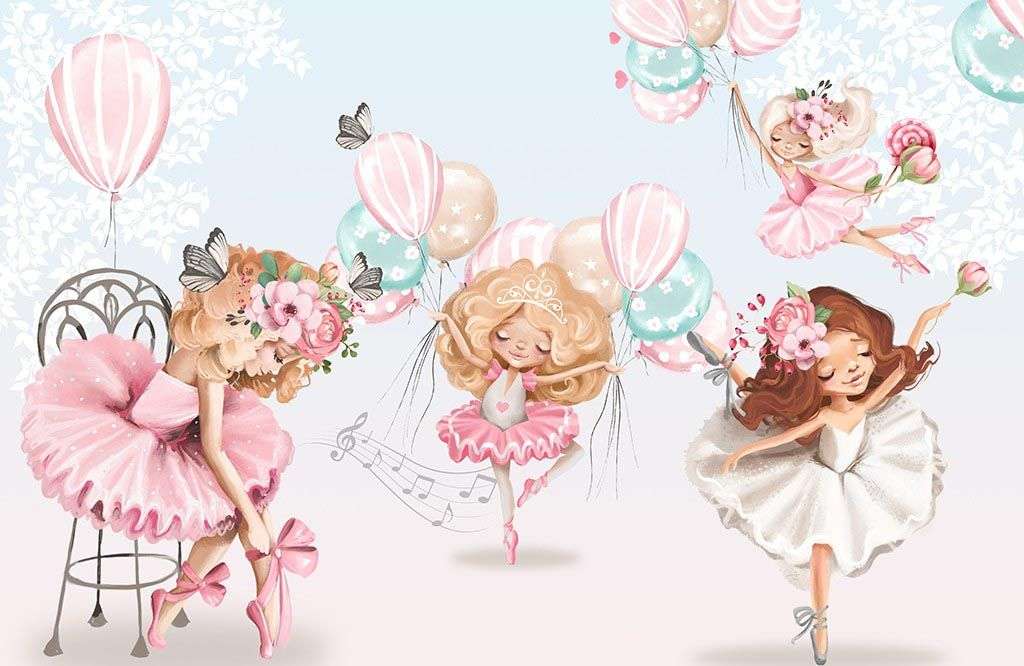 Фотообои в интерьере маленькие балерины  14-433 фото