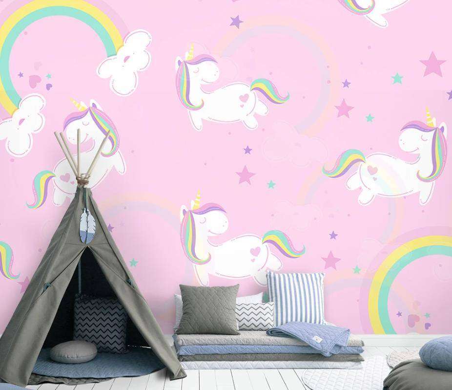 Фотообои в интерьере единороги фон  15-347 фото