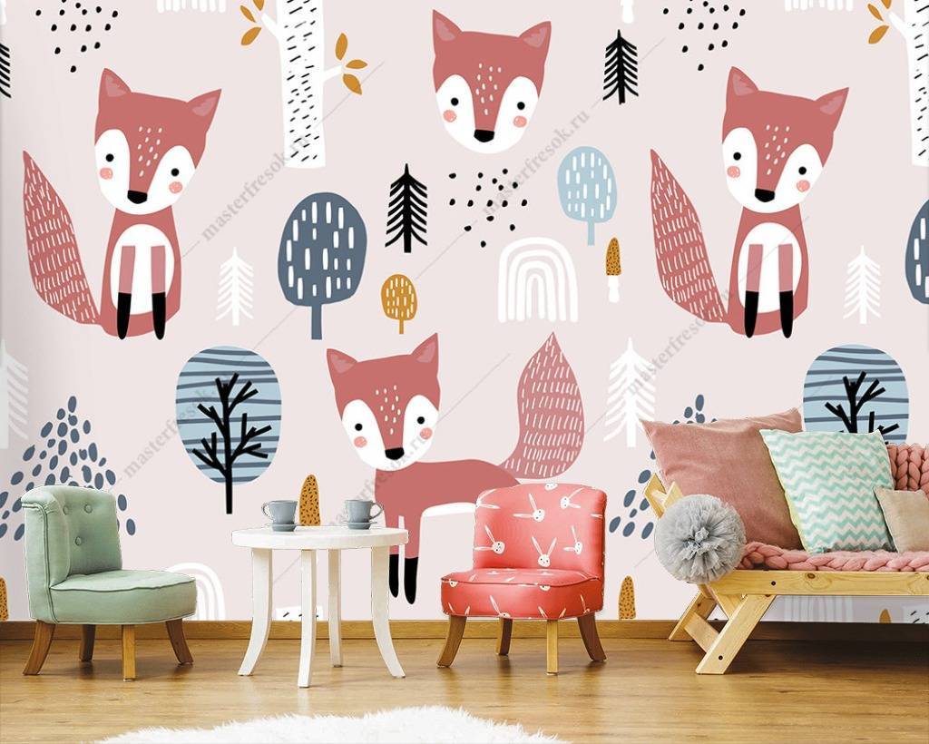 Фотообои Лисички стильные  12-715