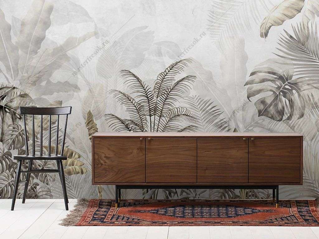 Фотообои в интерьере тропический серый лес  9-1865 фото