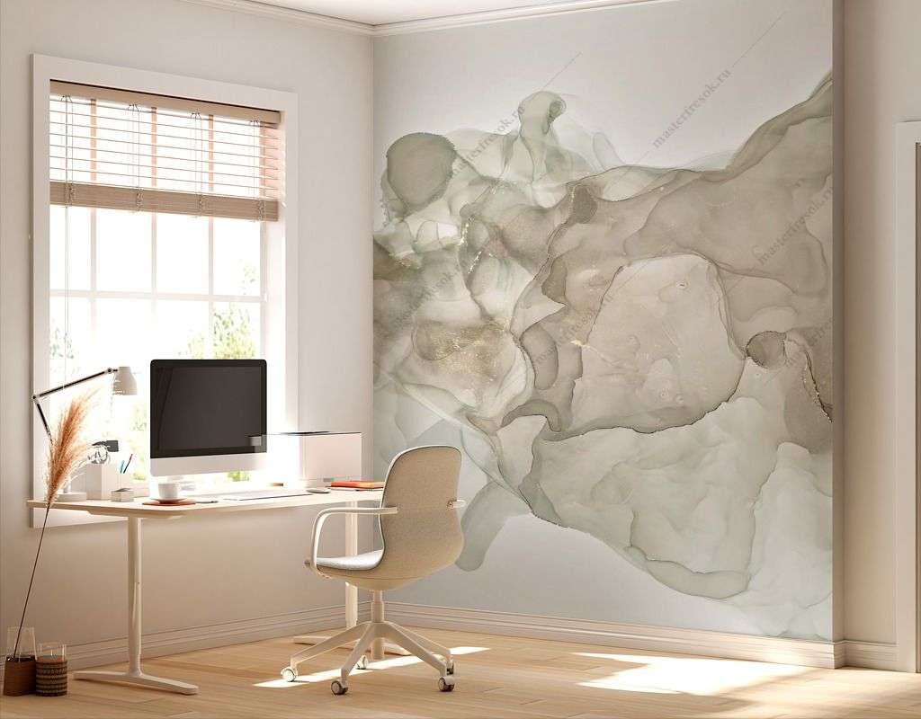 Фотообои в интерьере рисунок чернилами  9-1567 фото