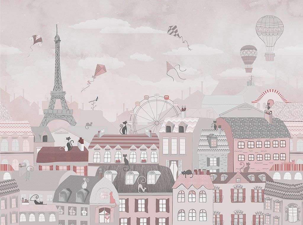 Фотообои в интерьере сказочные домики для девочки  14-685 фото