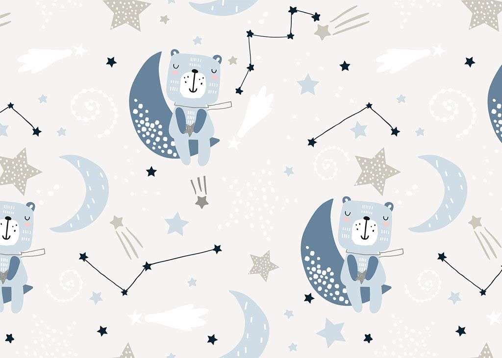 Фотообои в интерьере космос и мишки  12-753 фото