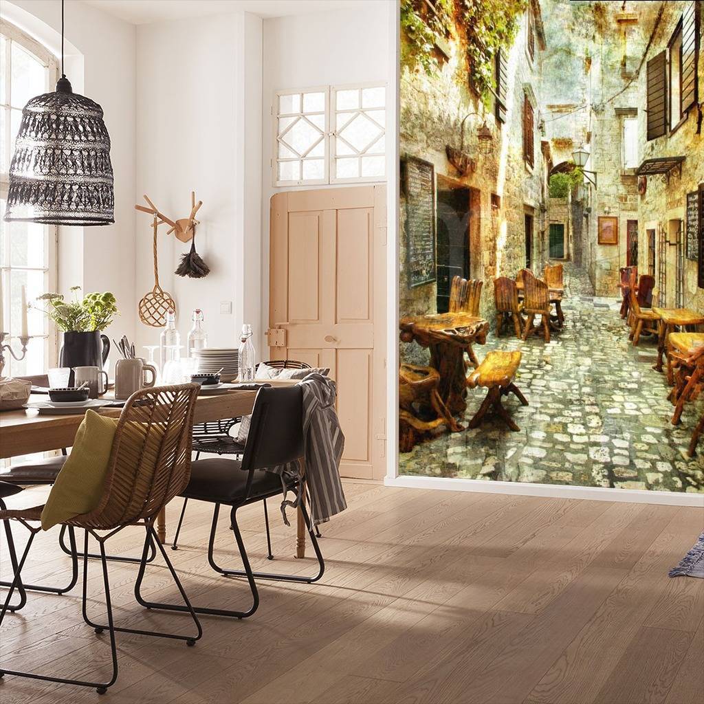 Фотообои Кафе в уютном дворике  11-090