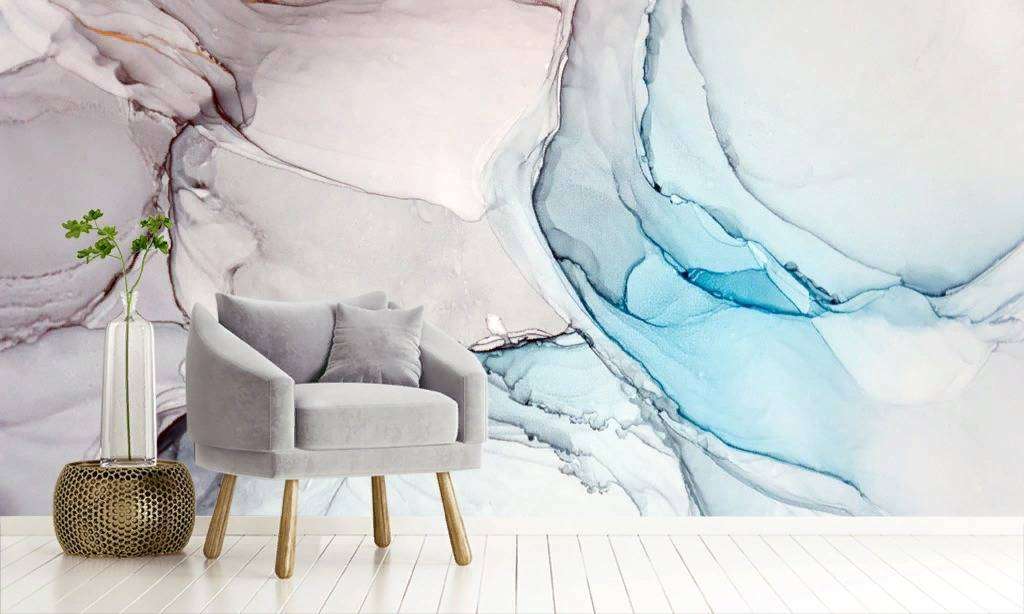 Фотообои в интерьере цветной мрамор  9-952 фото