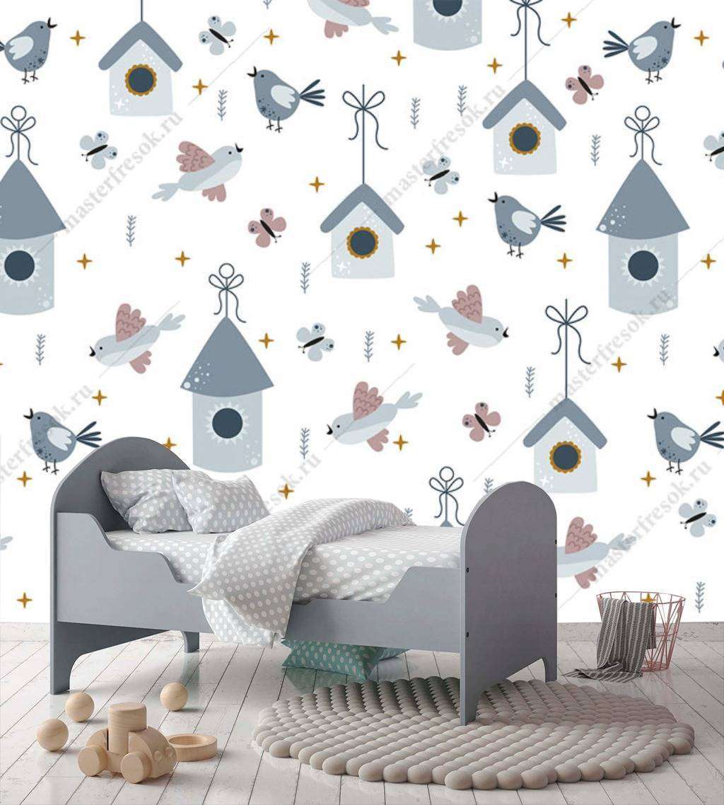 Фотообои в интерьере домики для птиц  12-689 фото